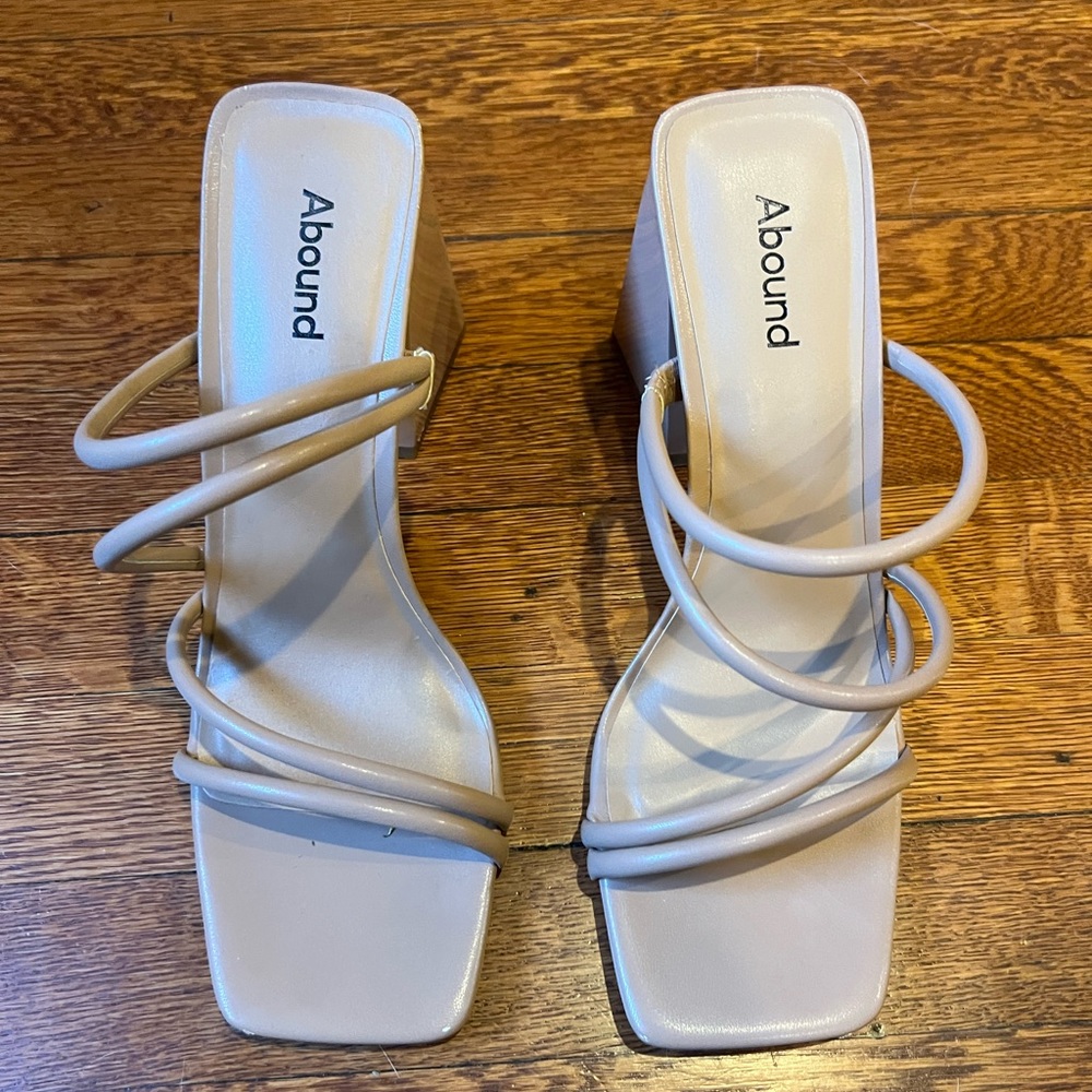 Nude block heels